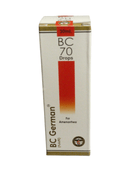 Box of BC German BC 70 Drops on a white background