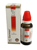 BC 70 Drops bottle and packaging on a white background