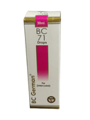 Box of BC German BC 71 Drops on a white background