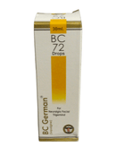 Box of BC German BC 72 Drops on a white background