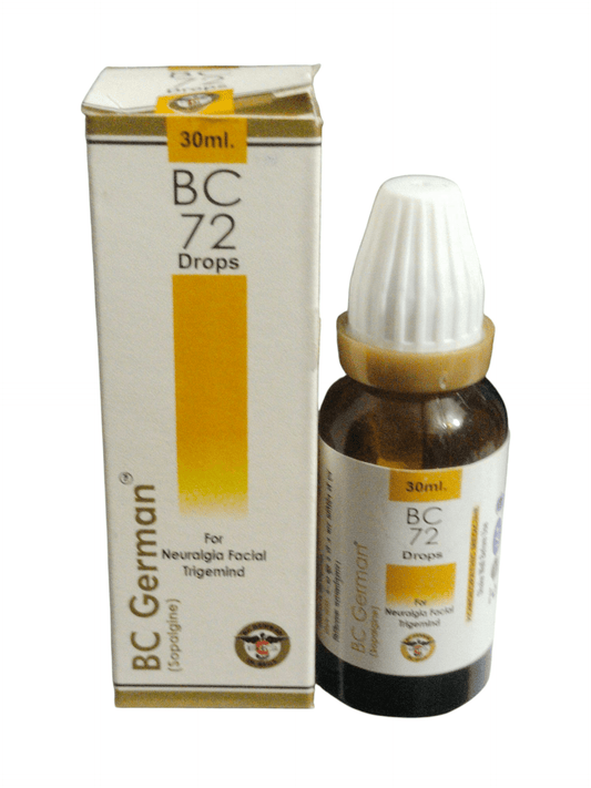 BC 72 Drops packaging and bottle on a white background