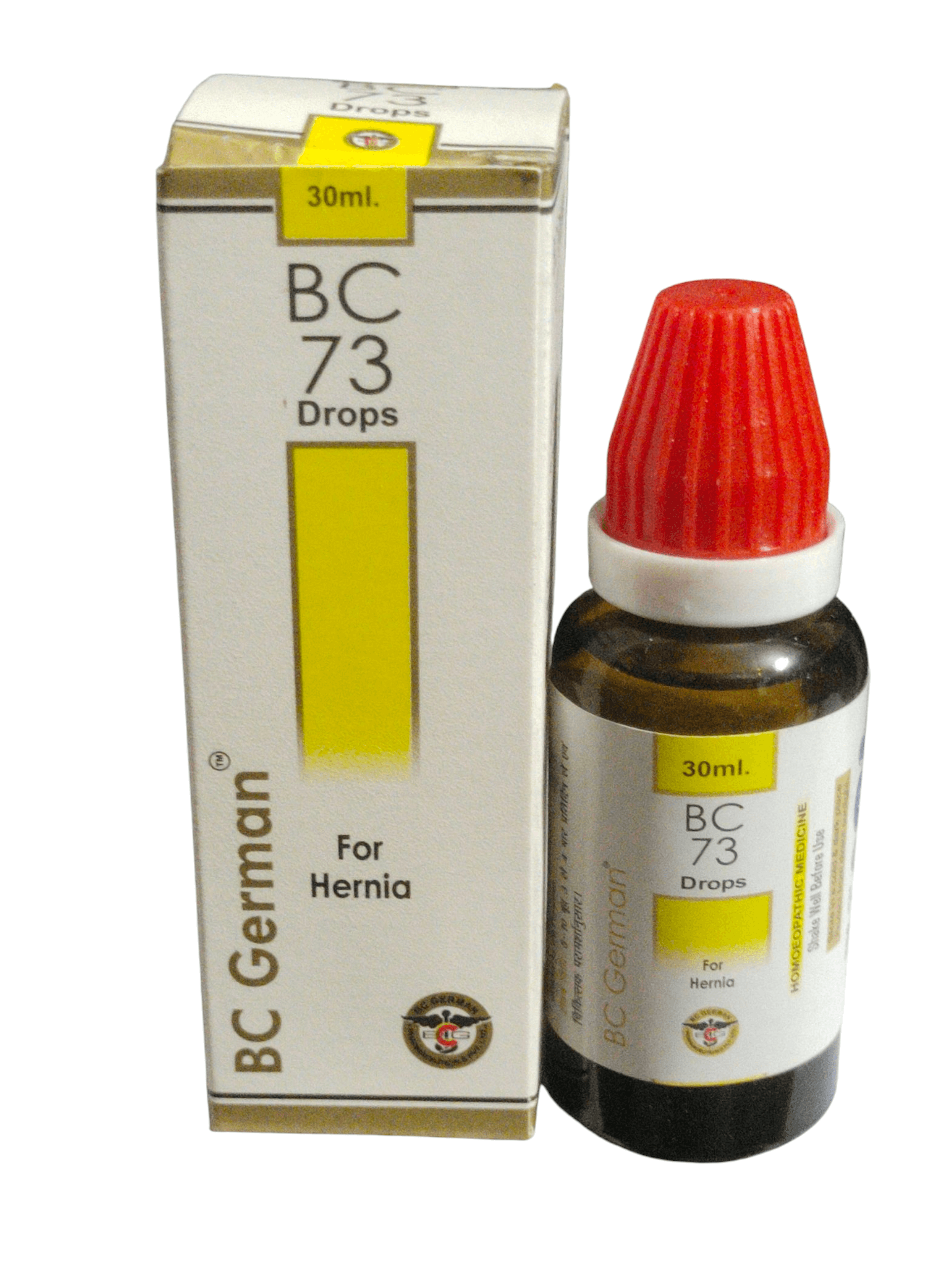 BC German BC 73 Drops bottle and packaging on a white background