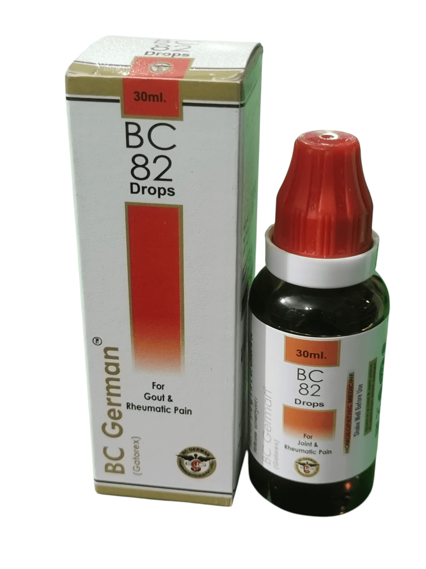 BC 82 Drops bottle and packaging on a white background