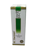 BC GERAN 86 EXELLENT TONIC FOR HAIR DROPS HOMEOPATHIC MEDICINE 30ML packaging box.