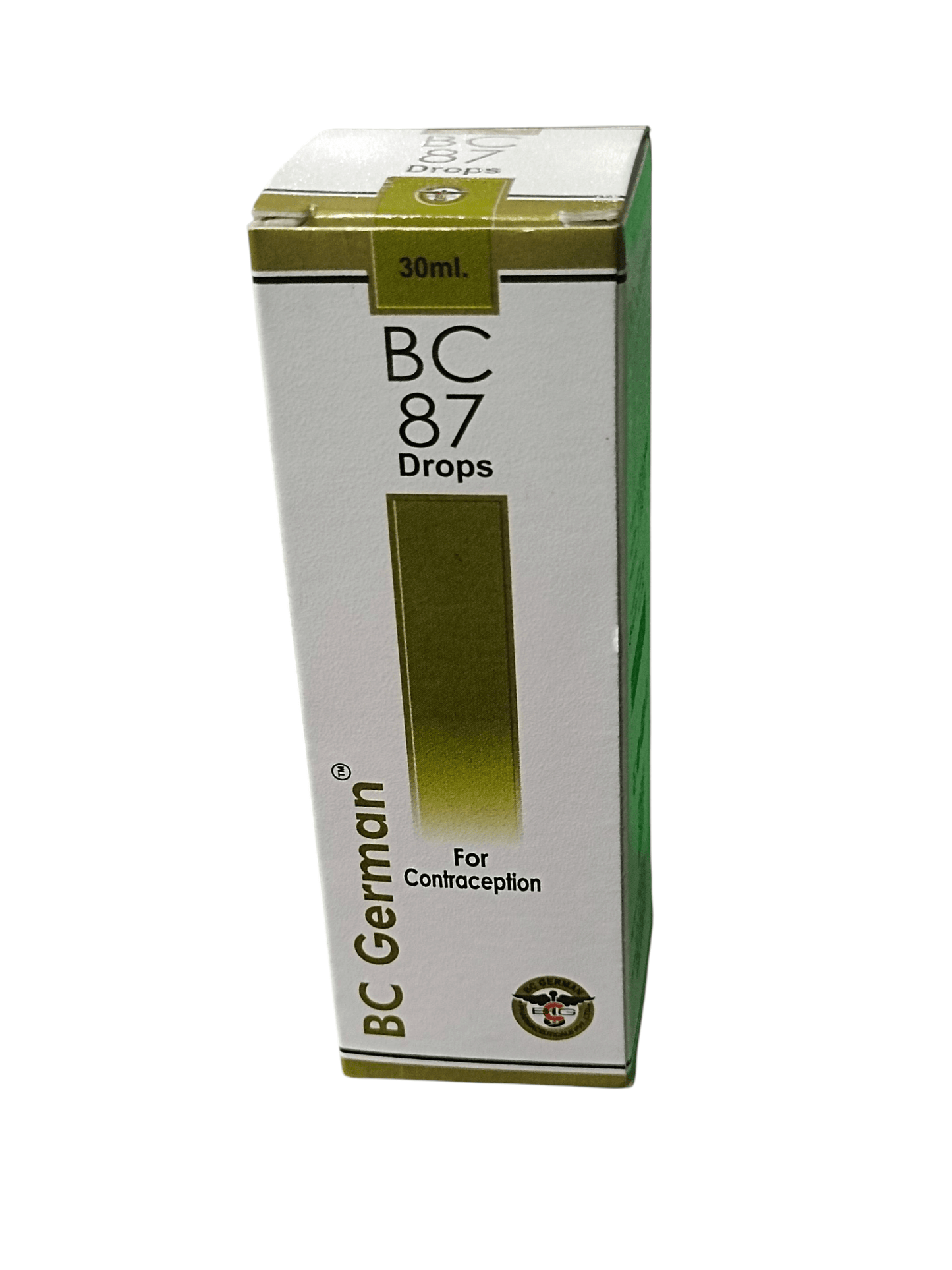 BC GERMAN 87 CONTRACEPTION DROPS HOMEOPATHIC MEDICINE 30ML packaging image on a white background