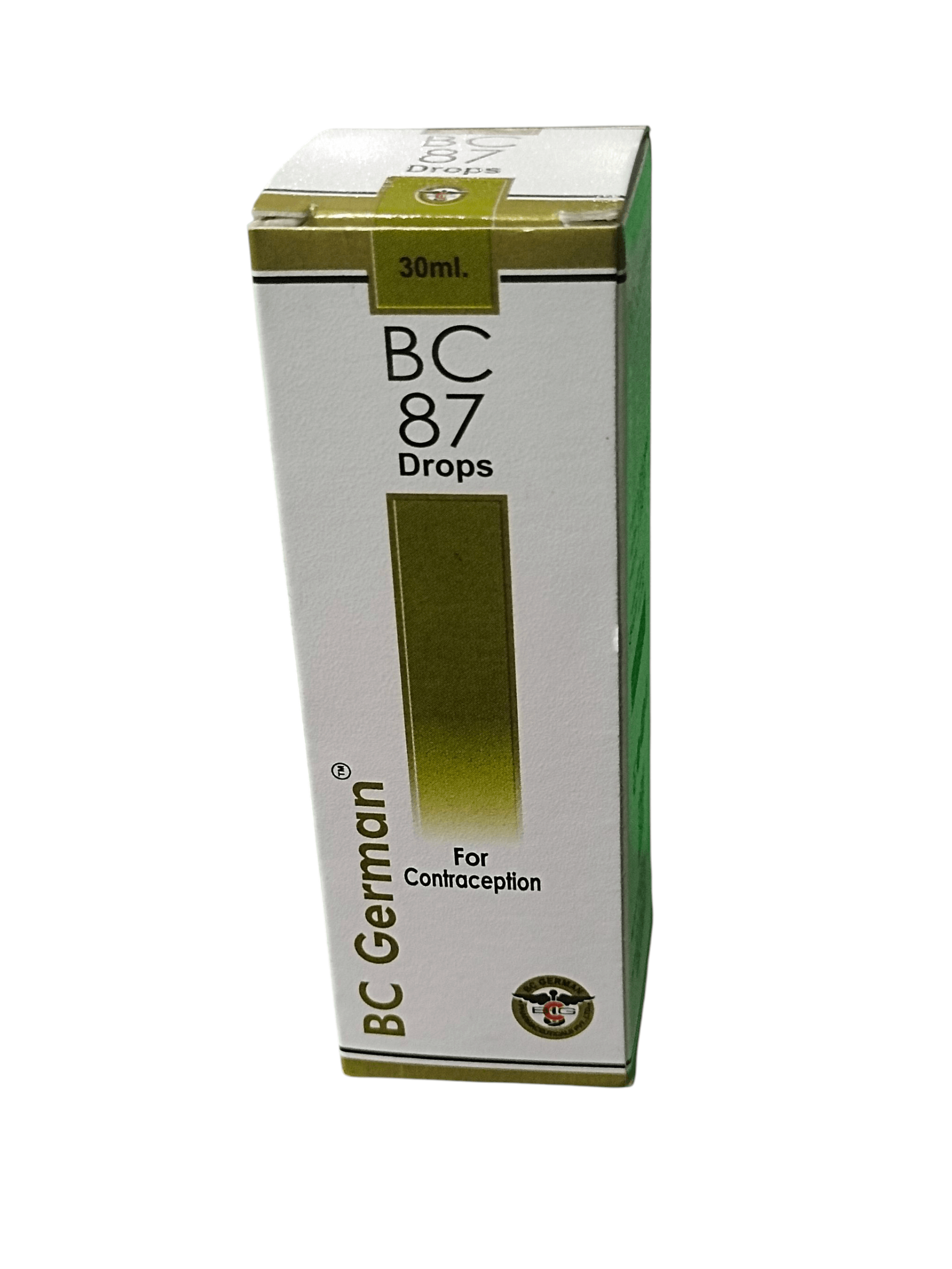 BC GERMAN 87 CONTRACEPTION DROPS HOMEOPATHIC MEDICINE 30ML packaging image on a white background