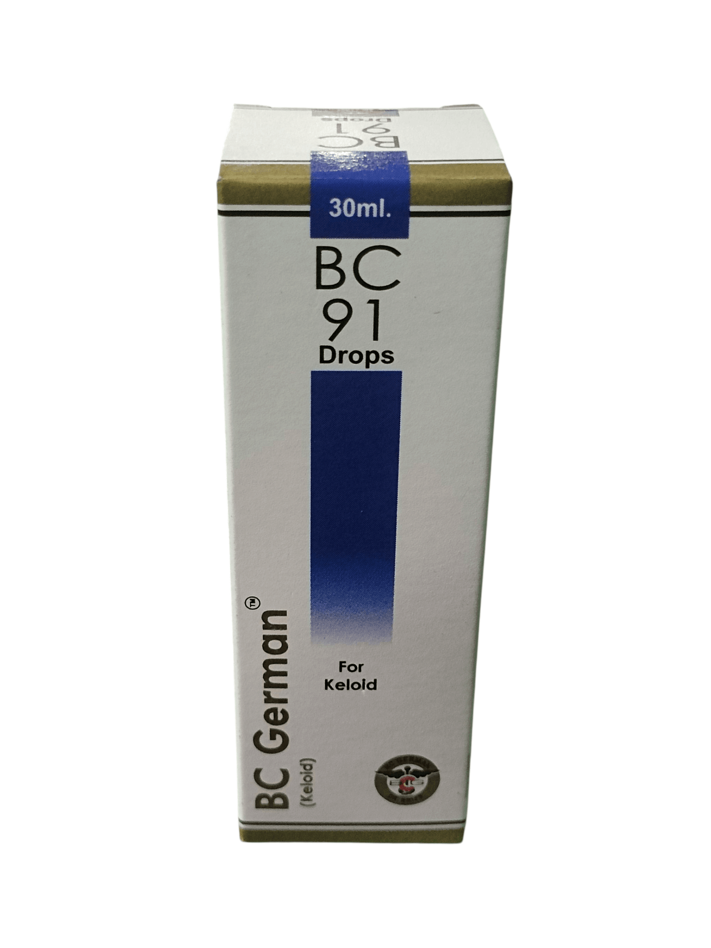 BC GERMAN 91 KELOID DROPS HOMEOPATHIC MEDICINE 30ML packaging front view