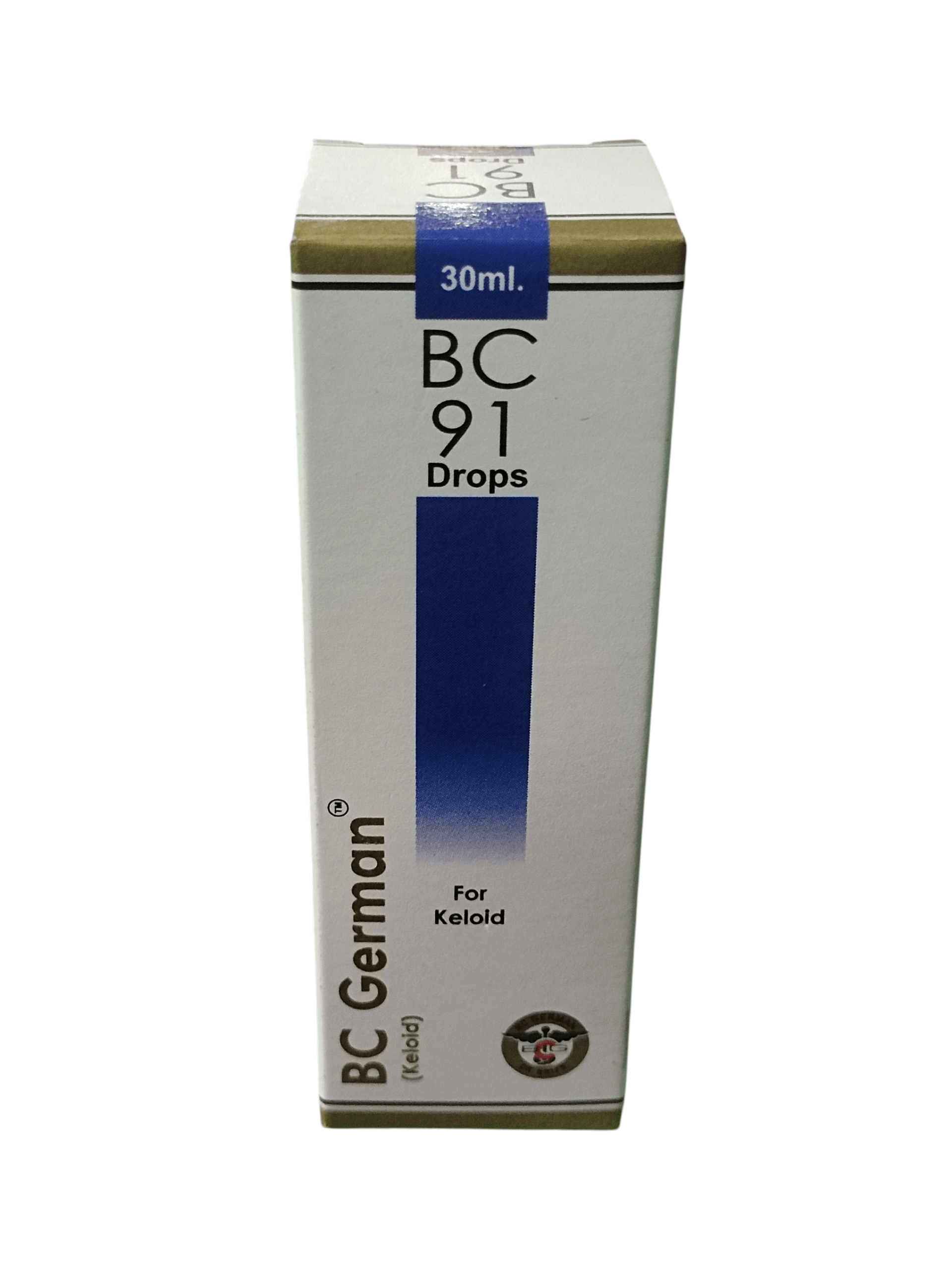 BC GERMAN 91 KELOID DROPS HOMEOPATHIC MEDICINE 30ML packaging front view