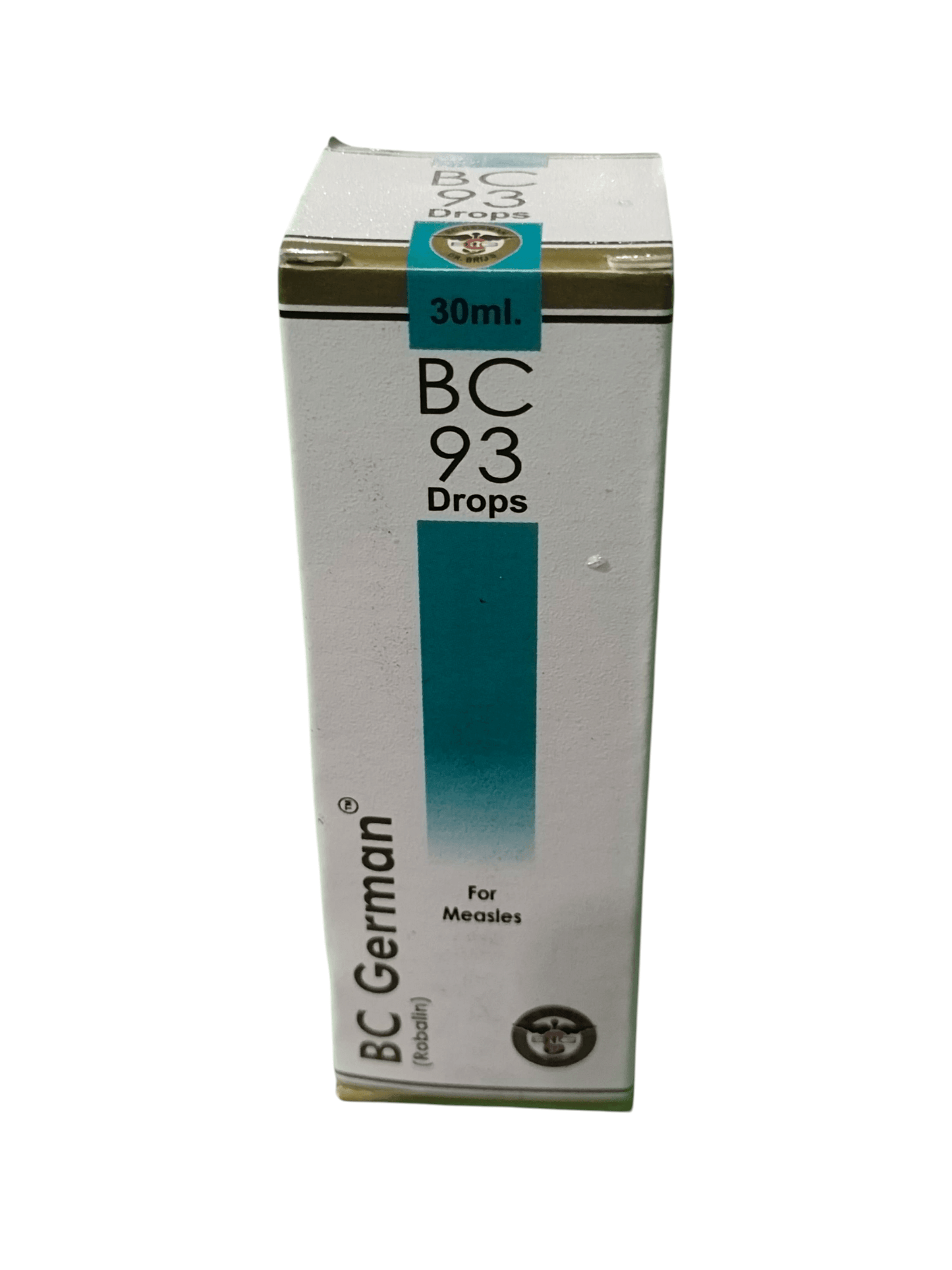 BC GERMAN 93 MEOSLES DROPS HOMEOPATHIC MEDICINE 30ML packaging image for homeopathic treatment.