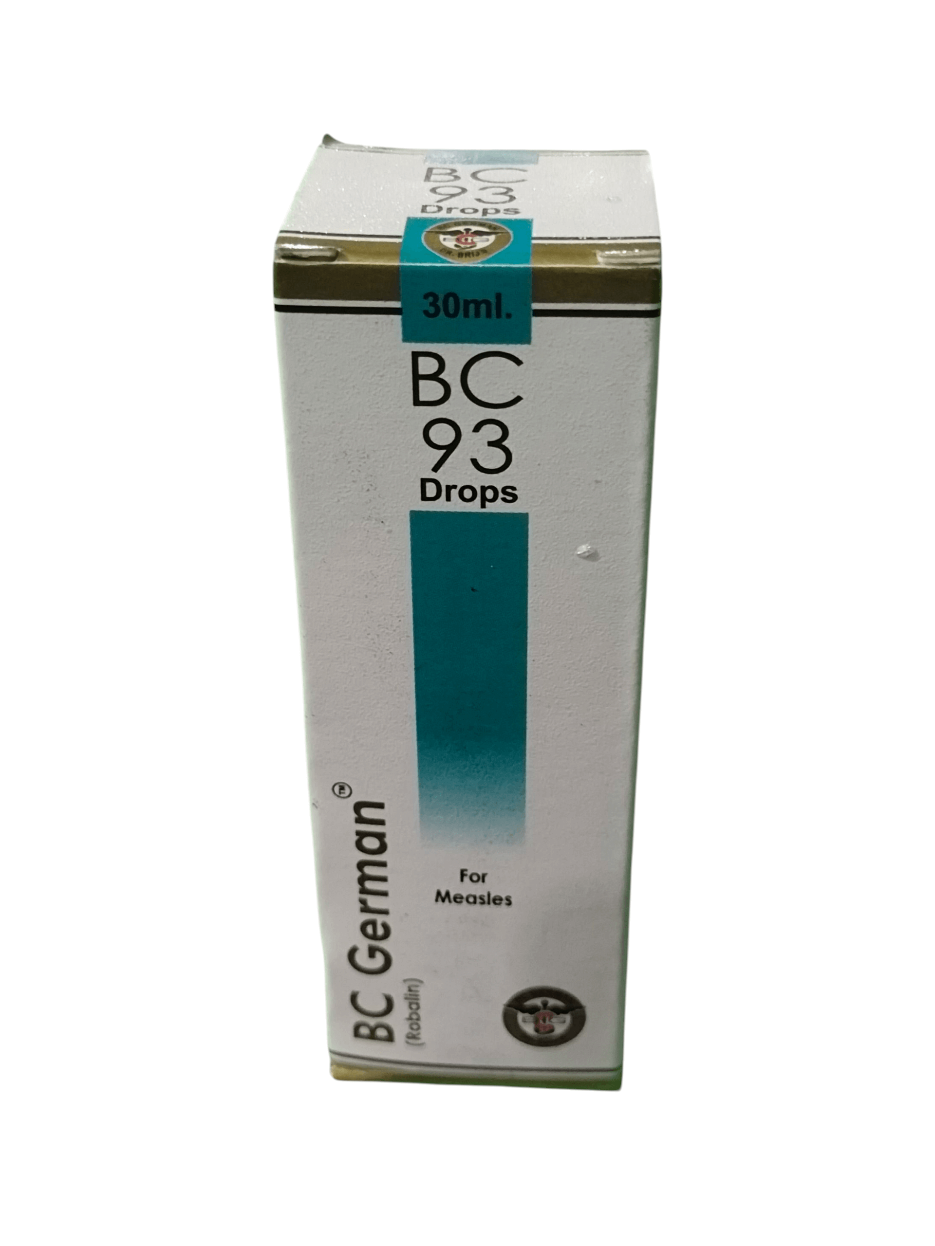 BC GERMAN 93 MEOSLES DROPS HOMEOPATHIC MEDICINE 30ML packaging image for homeopathic treatment.