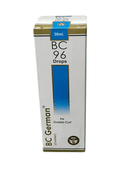BC GERMAN 96 OVARIN CYST DROPS HOMEOPATHIC MEDICINE 30ML packaging showing product details and uses.