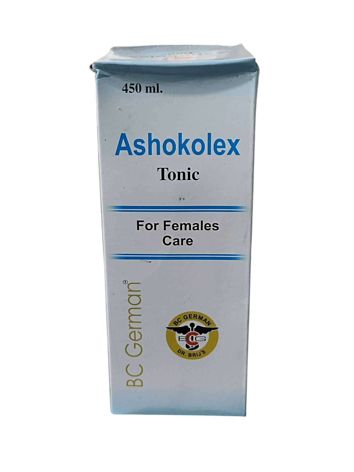 BC GERMAN ASHOKOLEX TONIC HOMEOPATHIC MEDICINE 450ML FOR FEMALES CARE packaging