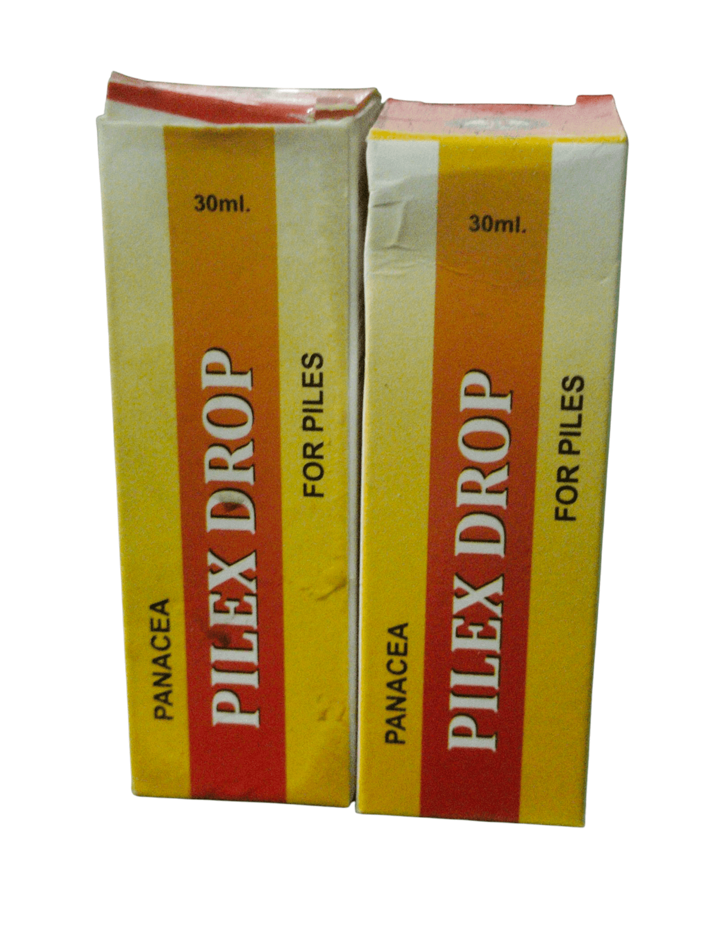 BC GERMAN PANACEA PILEX DROP HOMEOPATHIC MEDICINE 30ML (PACK OF 2) packaging for effective piles relief.