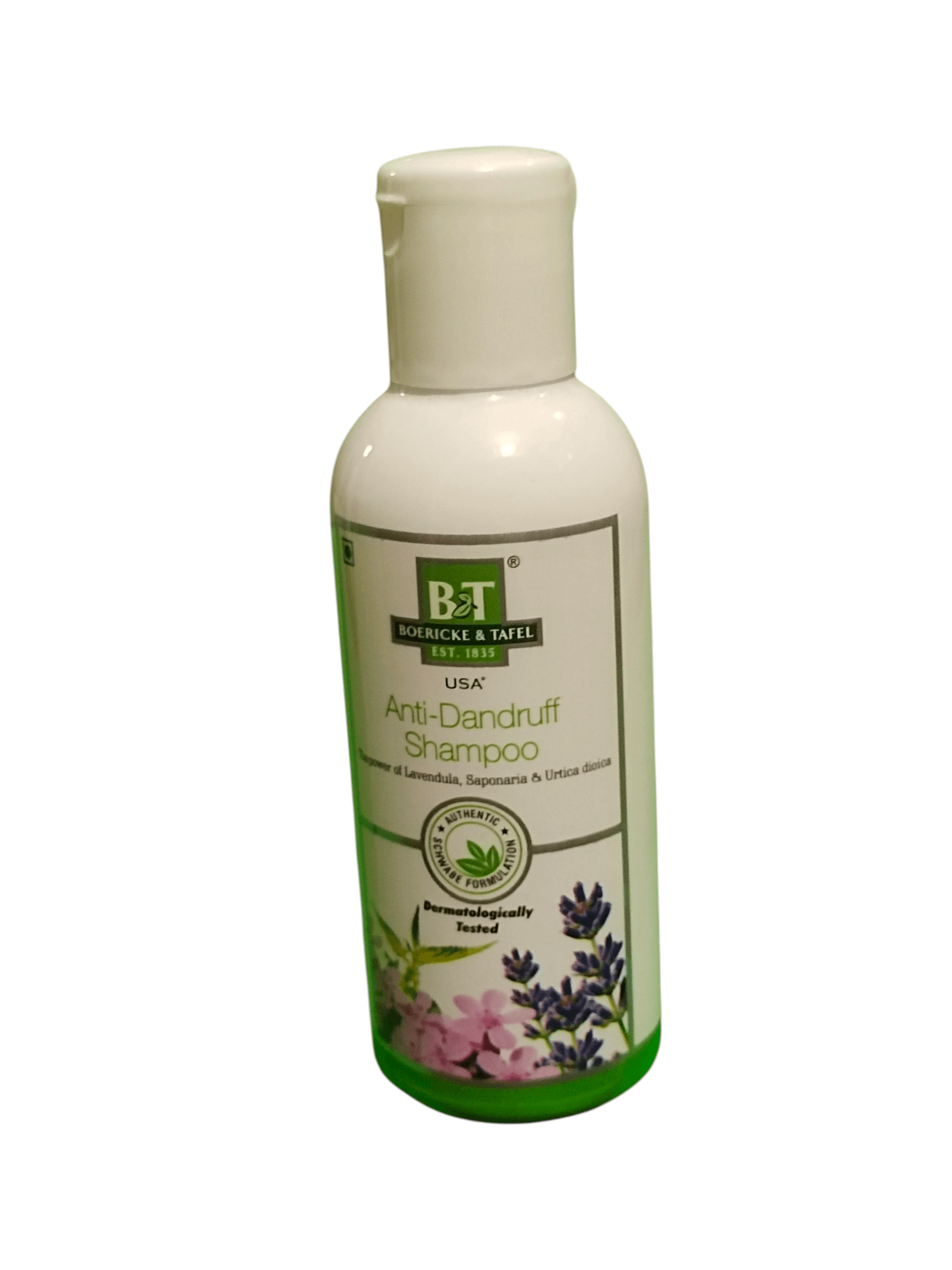 BT BOERICKE & TAFEL ANTI DANDRUFF SHAMPOO 150ML in a bottle, designed for natural dandruff relief.