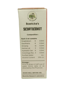 BRL SCIATICOVIT DROPS HOMEOPATHIC MEDICINE 30ML composition and dosage information on the packaging