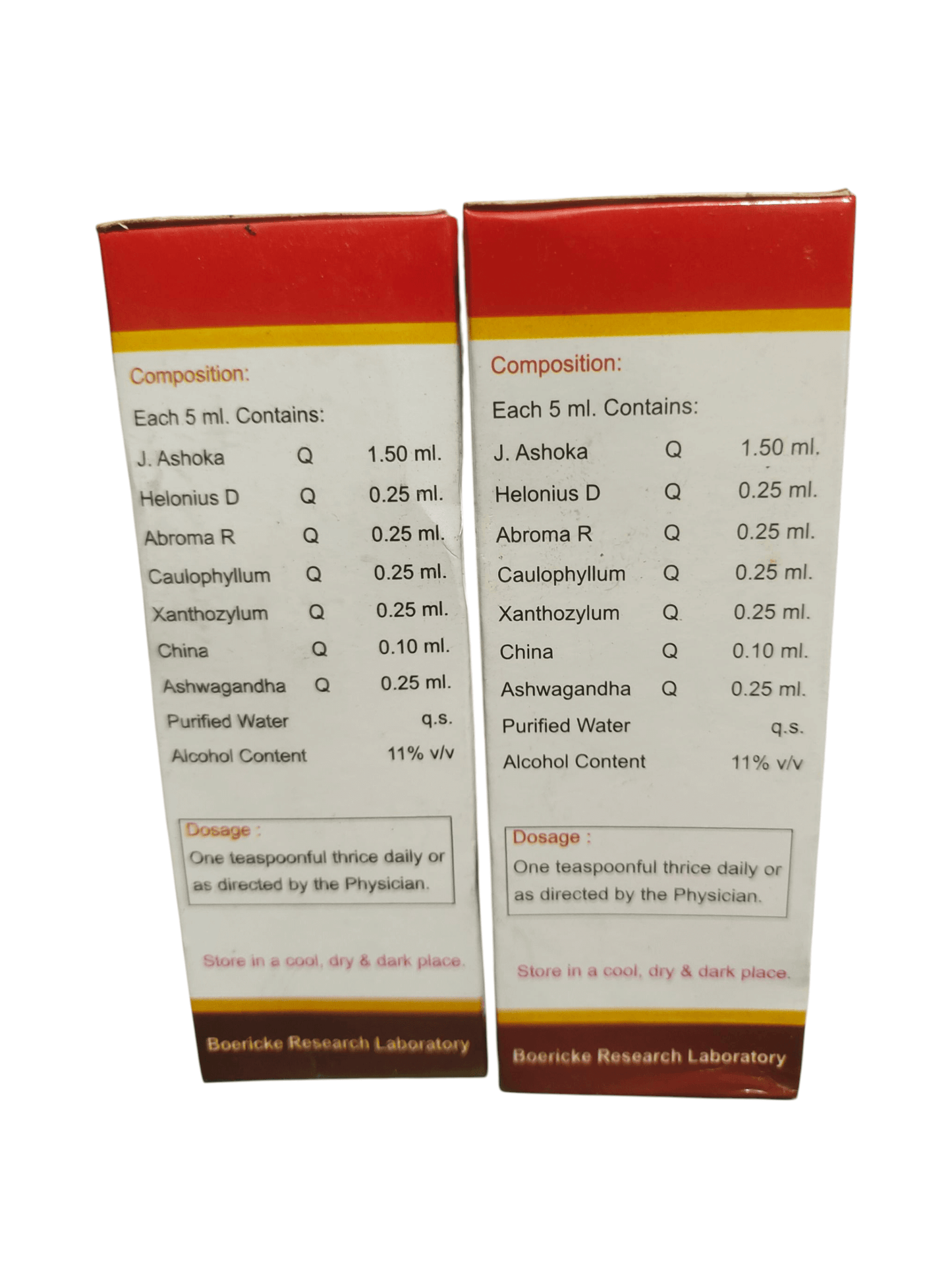 BRL FEMAVIT LADIES HEALTH TONIC HOMEOPATHIC MEDICINE 100ML. (PACK OF 2) packaging composition details.