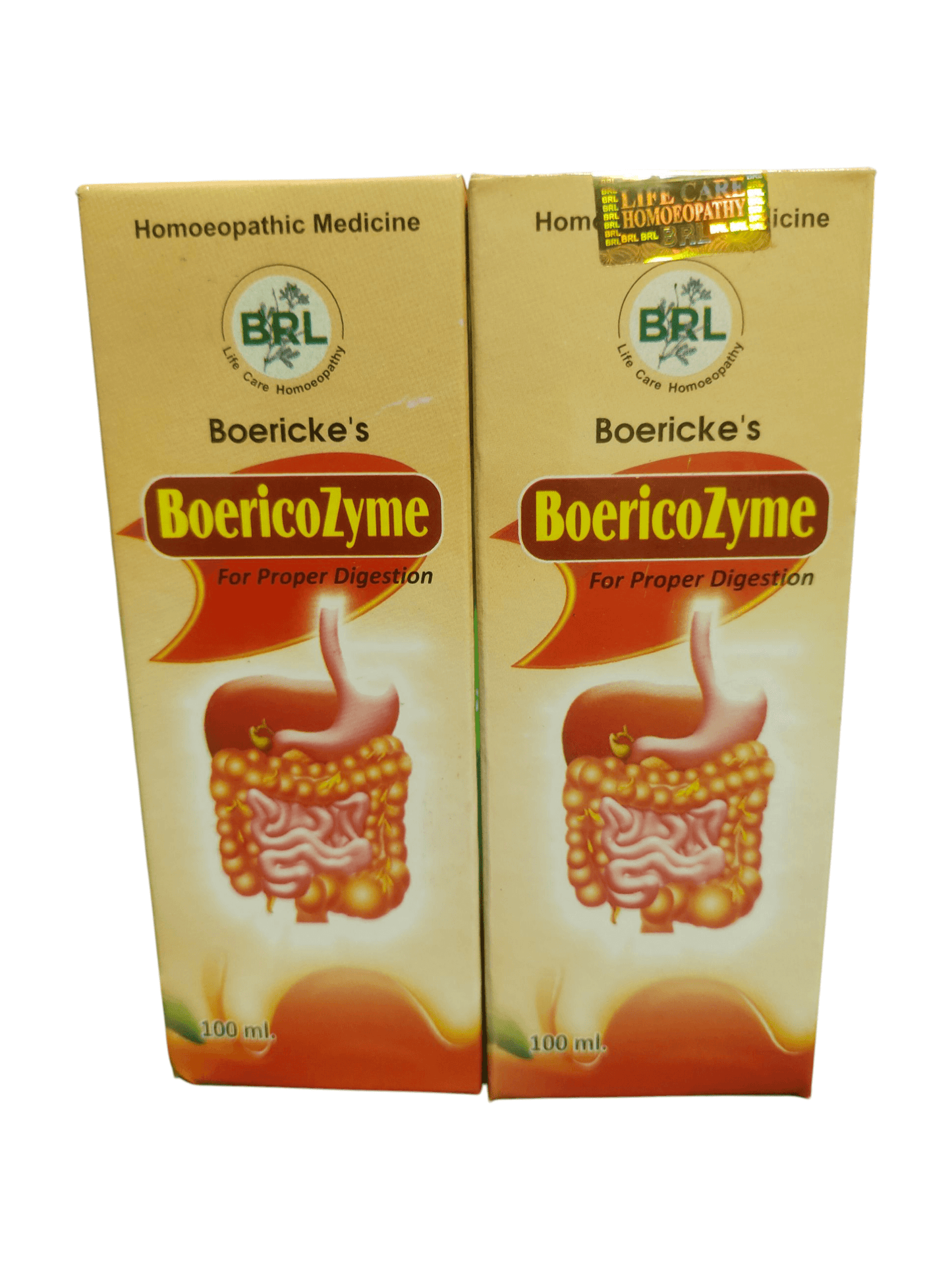 BRL BOERICOZYME SYRUP FOR PROPER DIGETION HOMEOPATHIC MEDICINE 200ML product packaging image.