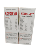 BRL KOUGH-VIT SYRUP COUGH EXPECTORANT HOMEOPATHIC MEDICINE 100ML. (PACK OF 2) packaging showing ingredients and benefits.