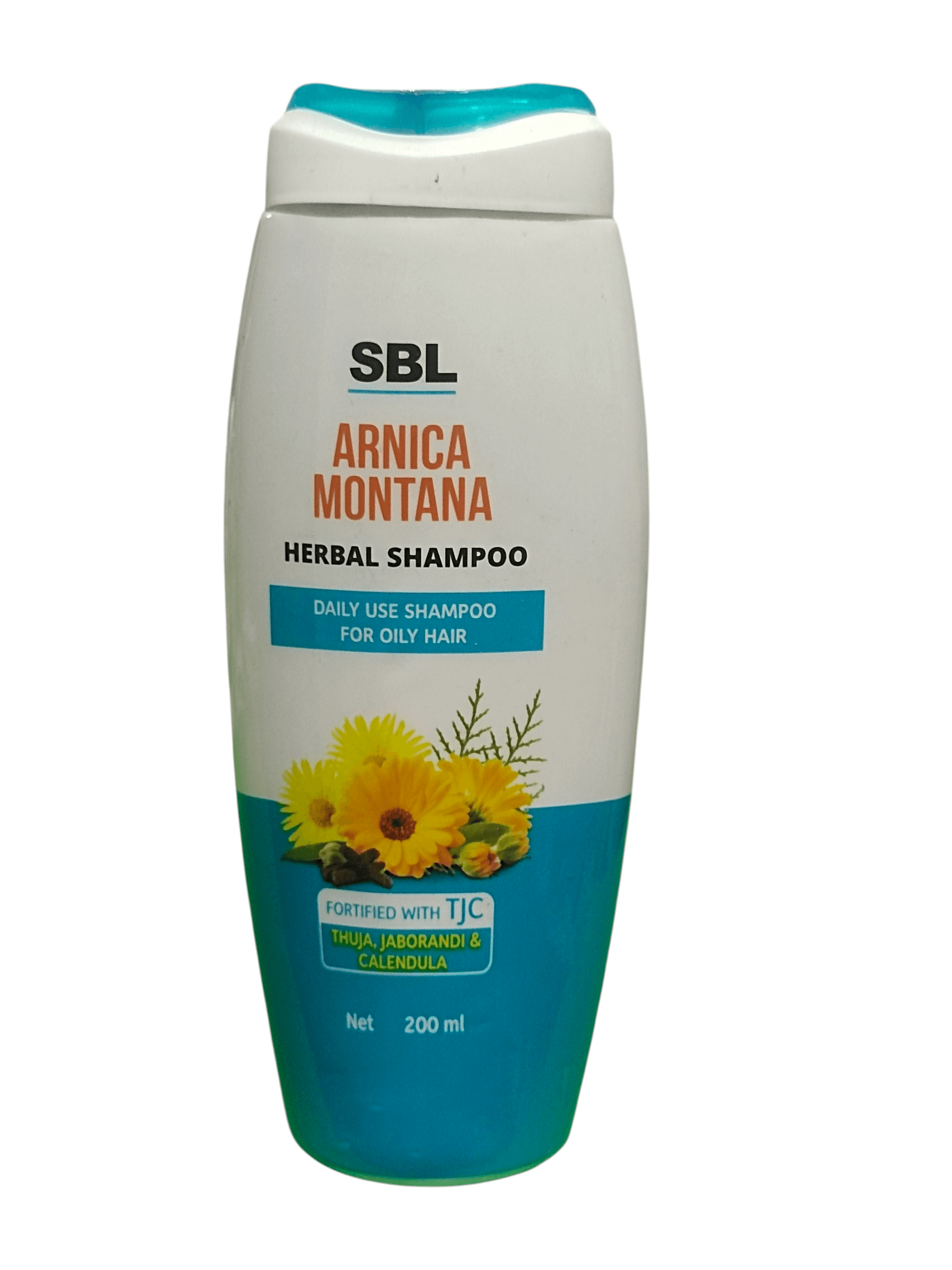 SBL Arnica Montana Herbal Shampoo bottle on a white background