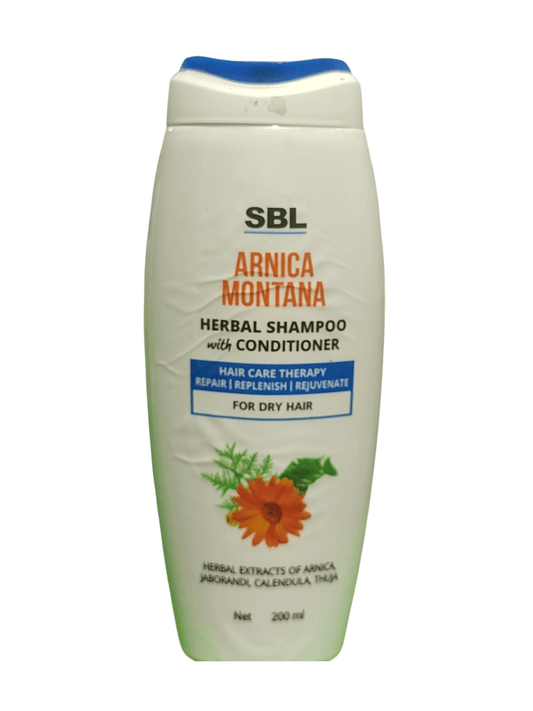 SBL ARNICA MONTANA HERBAL SHAMPOO WITH CONDITIONER 200ML. HOMEOPATHIC MEDICINE FOR DRY HAIR.