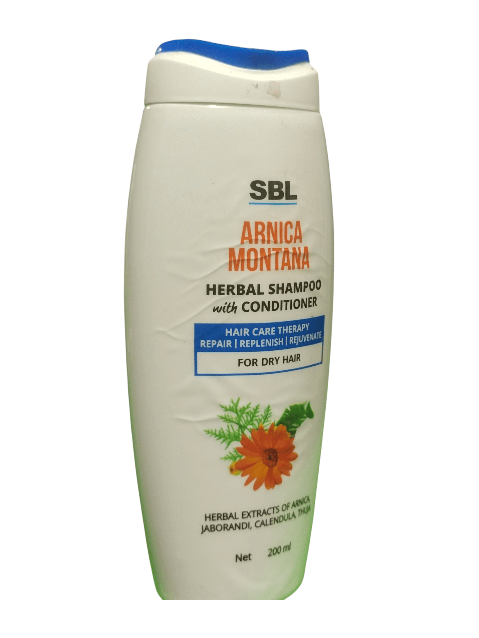 SBL ARNICA MONTANA HERBAL SHAMPOO WITH CONDITIONER 200ML. HOMEOPATHIC MEDICINE FOR DRY HAIR.