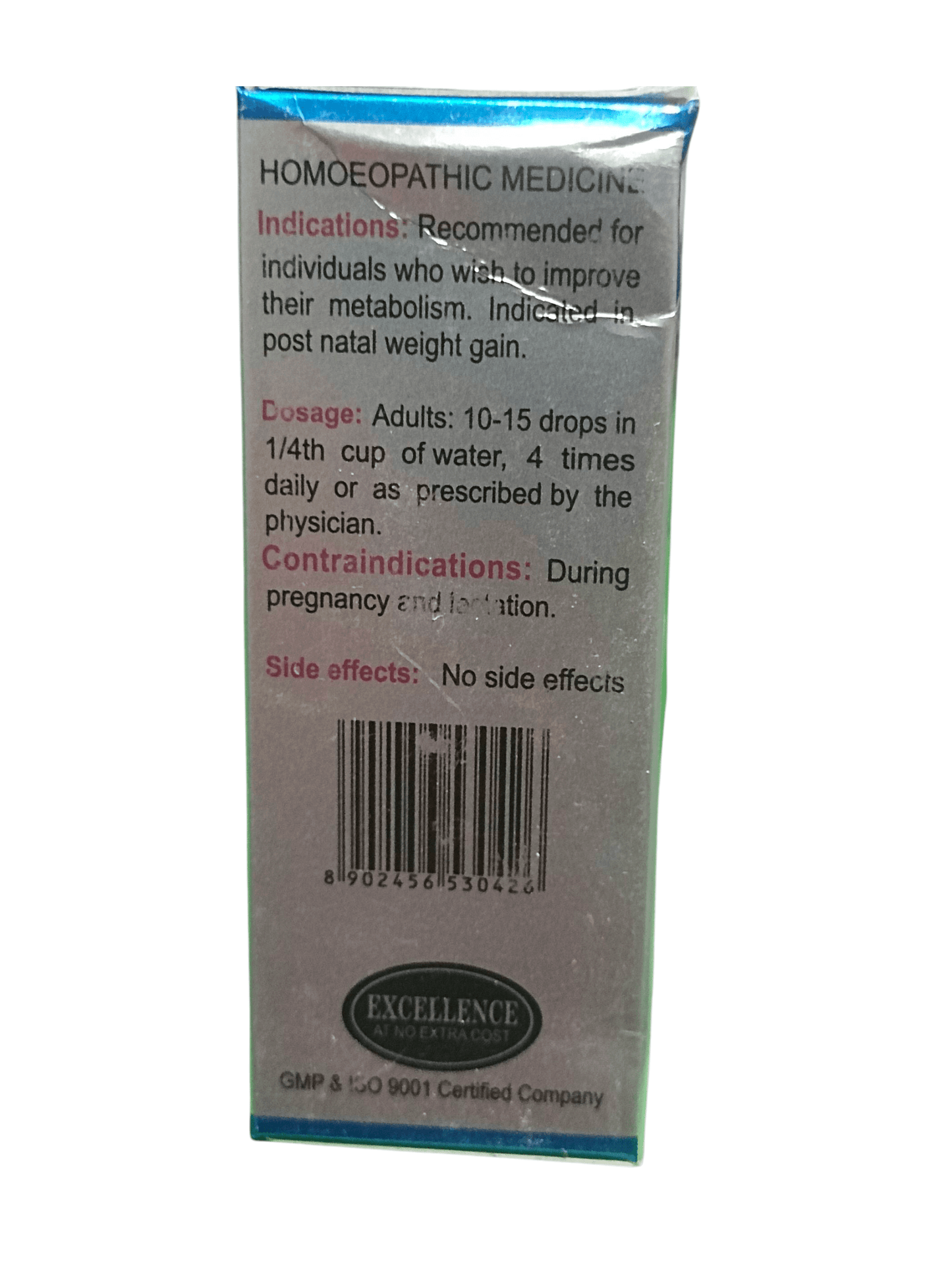 SBL B-TRIM DROPS HOMEOPATHIC MEDICINE 30ML label indicating dosage and indications for use.
