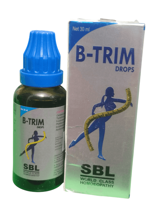 SBL B-TRIM DROPS HOMEOPATHIC MEDICINE 30ML bottle and packaging for weight management.