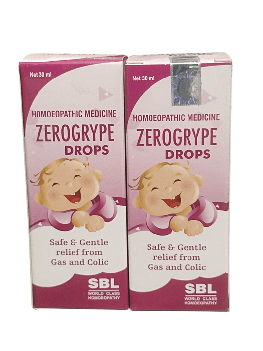 SBL ZEROGRYPE DROPS HOMEOPATHIC MEDICINE 30ML. (PACK OF 2) - Relief from gas and colic.