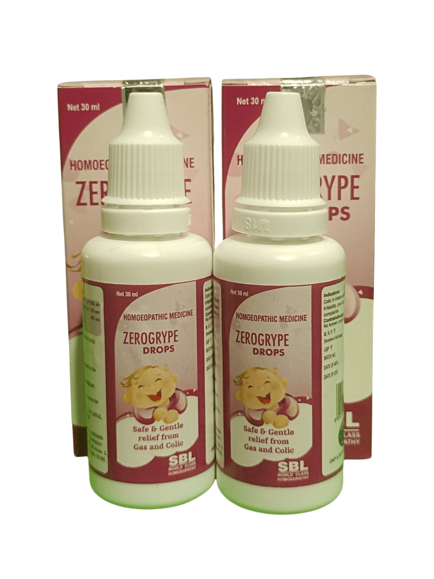 SBL ZEROGRYPE DROPS HOMEOPATHIC MEDICINE 30ML. (PACK OF 2) for Indigestion and Gas Relief