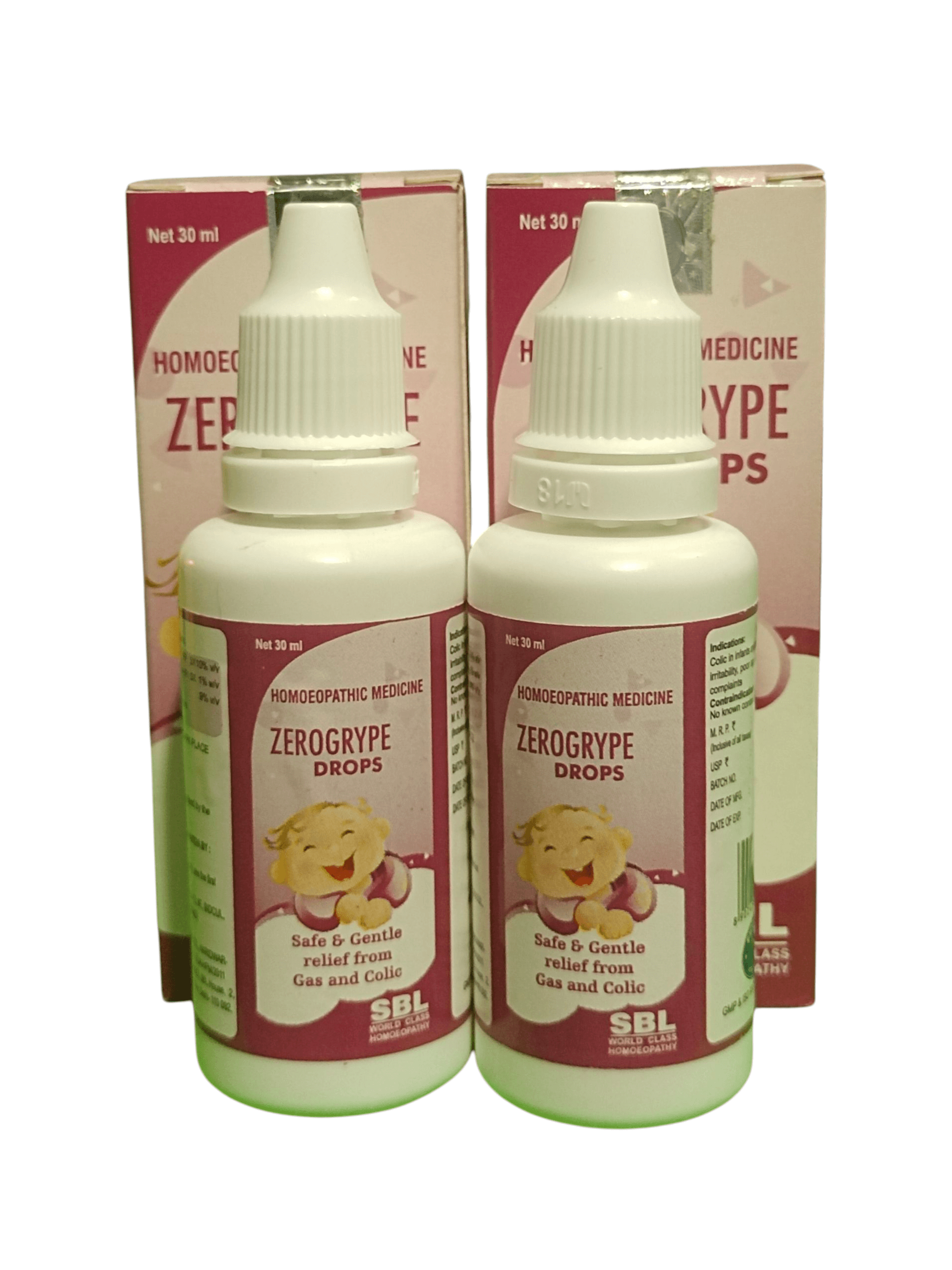 SBL ZEROGRYPE DROPS HOMEOPATHIC MEDICINE 30ML. (PACK OF 2) for Indigestion and Gas Relief