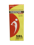 SBL VERTIFINE DROPS FOR LOWER BACK PAIN HOMEOPATHIC MEDICINE 30ML packaging and product details.