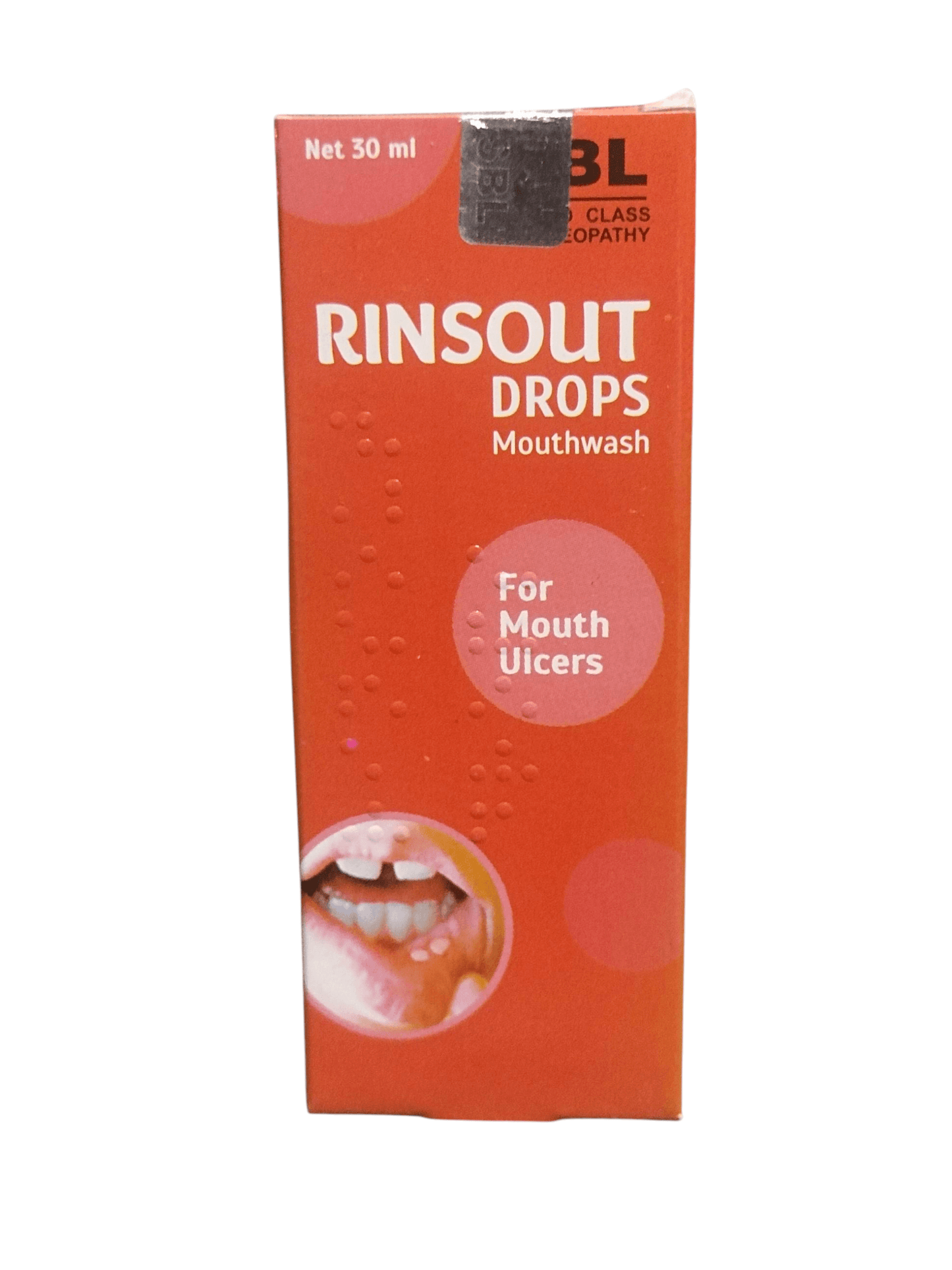 SBL RINSOLIT DROPS WOUTHWASH HOMEOPATHIC MEDICINE 30ML for mouth ulcers, oral hygiene, and fresh breath.