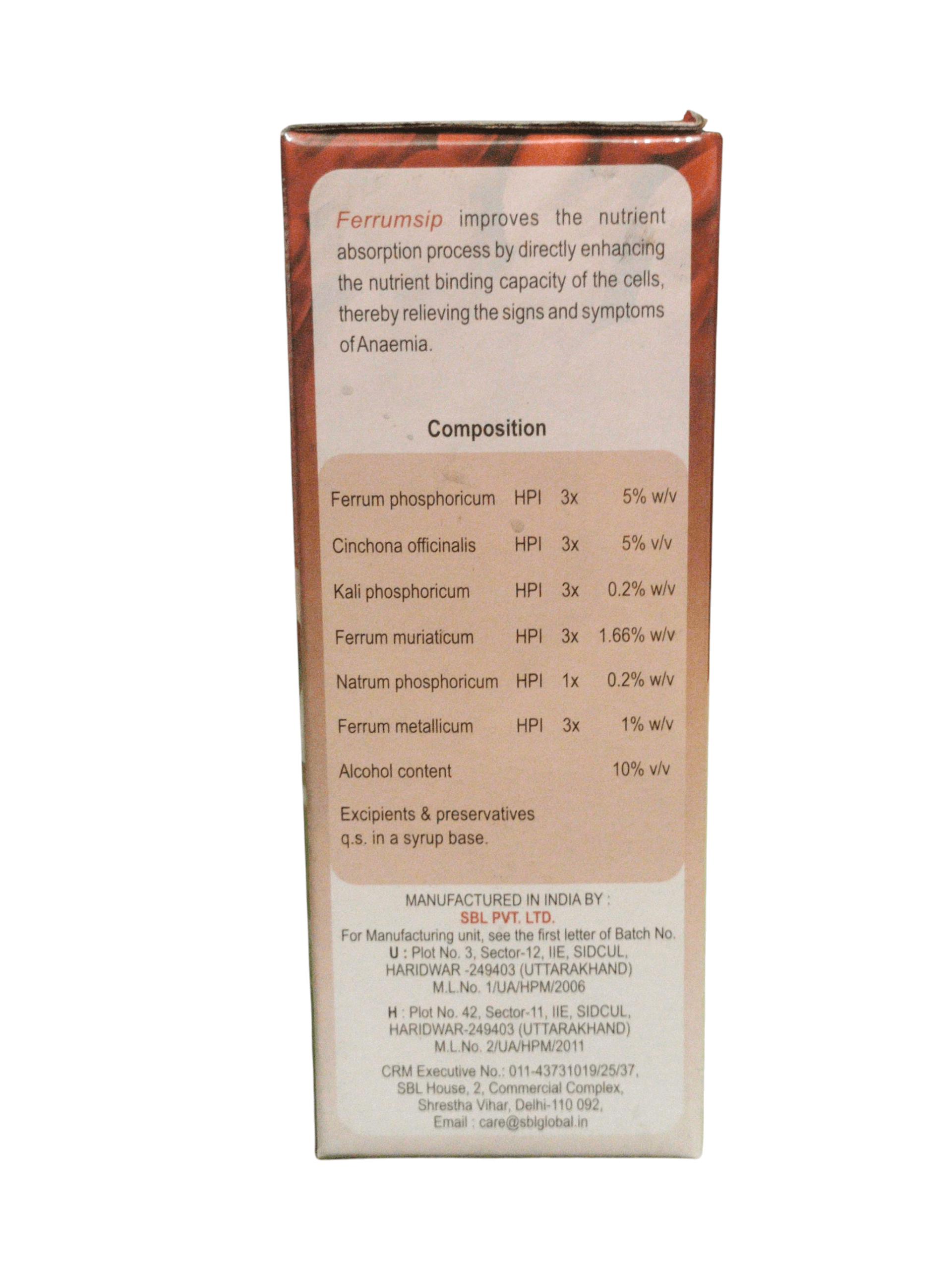 SBL FERRUMSHIP SYRUP IRON TONIC HOMEOPATHIC MEDICINE 500ML composition and benefits for anemia and iron deficiency.