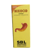 SBL NIXOCID SYRUP HYPERACIDITY & INDIGESTION HOMEOPATHIC MEDICINE 500ML in yellow packaging