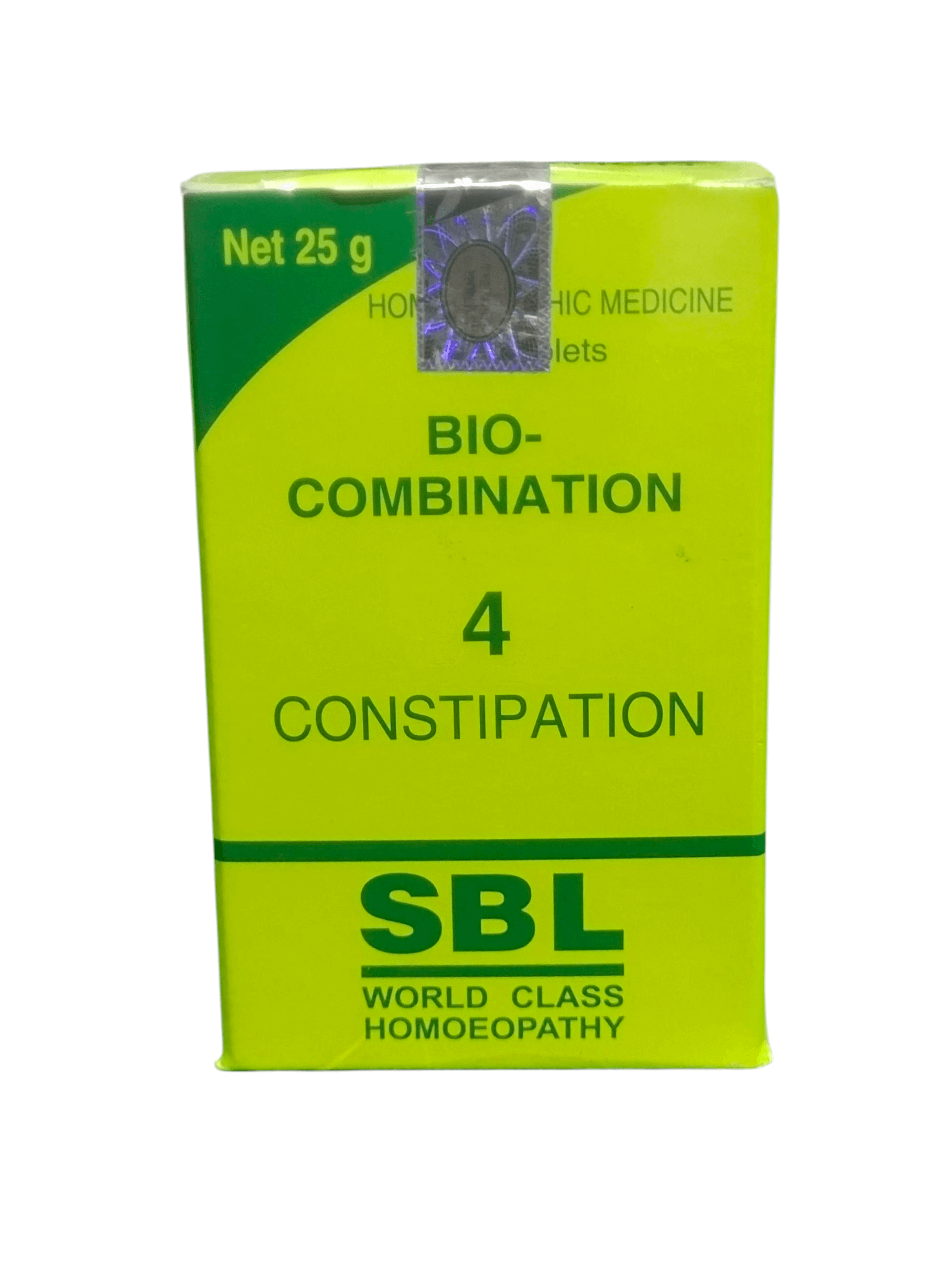 SBL BIOCOMBINATION NO. 4 CONSTIPATION TABLET HOMEOPATHIC MEDICINE 25G package front view