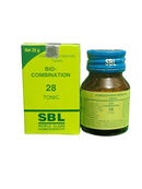 SBL BIOCOMBINATION NO. 28 TONIC TABLET HOMEOPATHIC MEDICINE 25g in packaging and bottle.