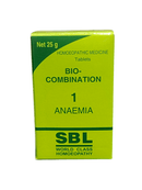 SBL BIOCOMBINATION NO. 1 ANAEMIA TABLETS HOMEOPATHIC MEDICINE 25G in bright green packaging
