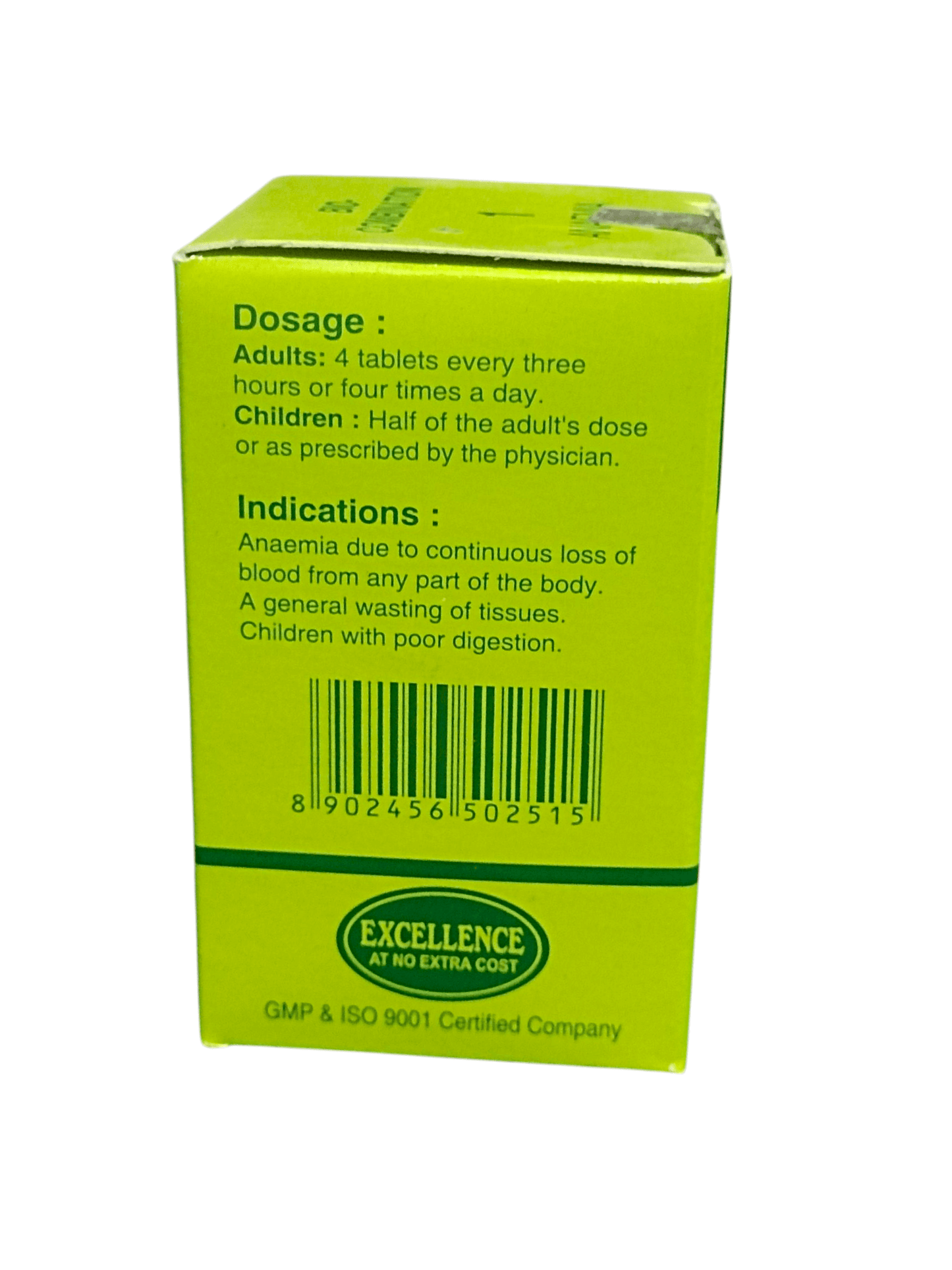 SBL BIOCOMBINATION NO. 1 ANAEMIA TABLETS HOMEOPATHIC MEDICINE 25G dosage and indications information.