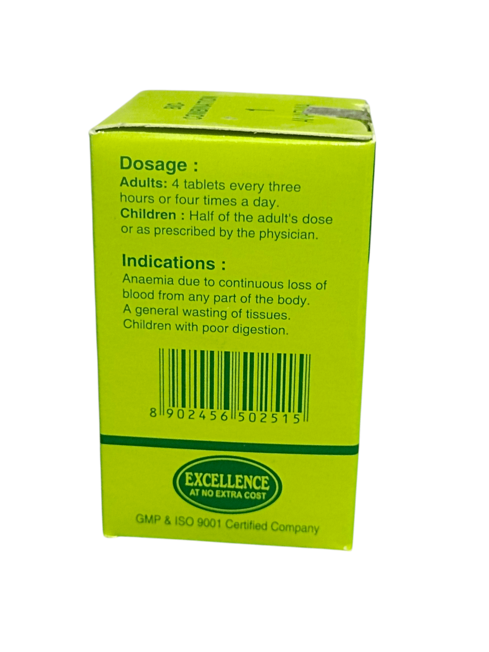 SBL BIOCOMBINATION NO. 1 ANAEMIA TABLETS HOMEOPATHIC MEDICINE 25G dosage and indications information.