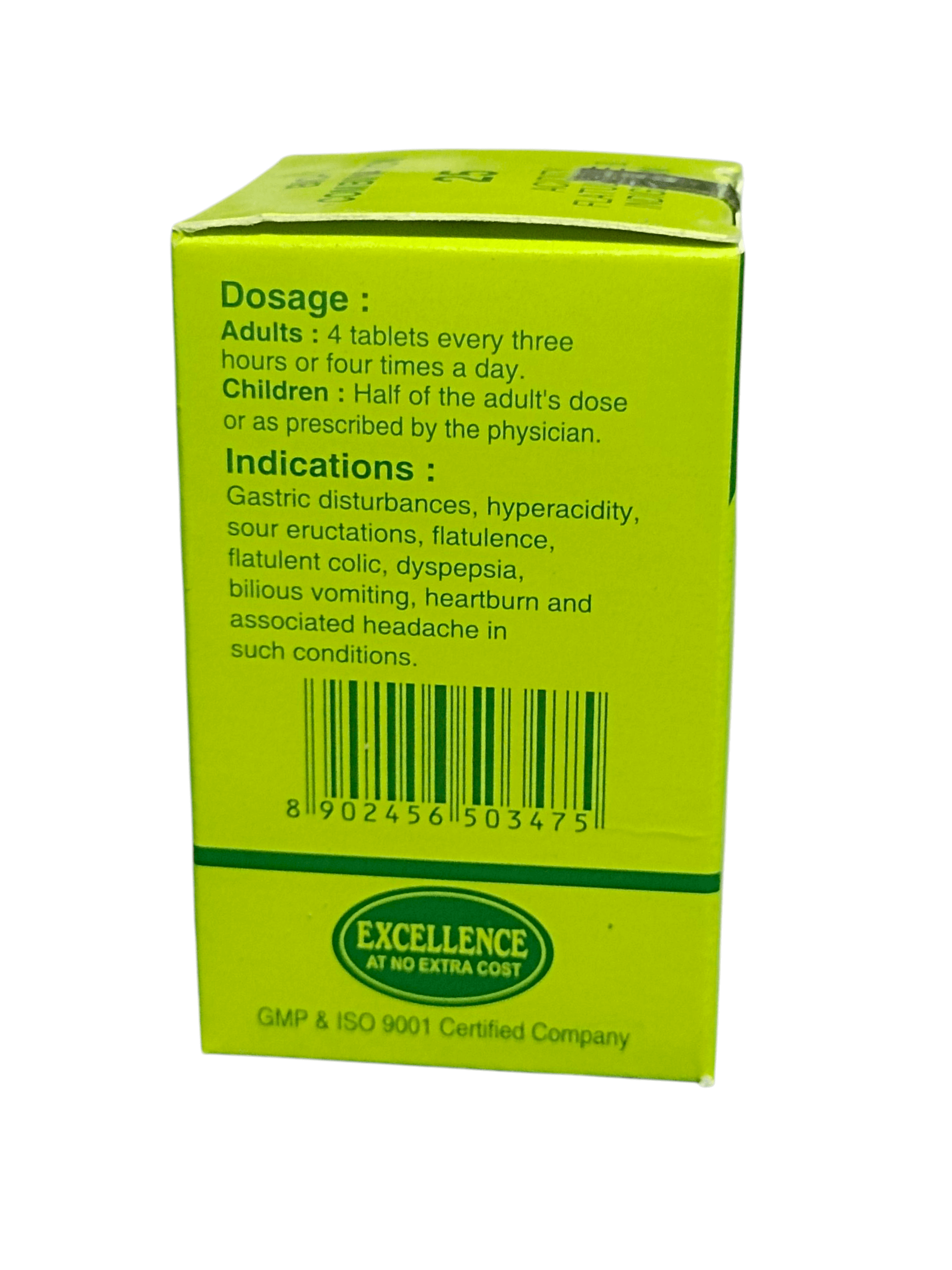 SBL BIOCOMBINATION NO. 25 ACIDITY FLATULENCE & INDIGETION TABLETS HOMEOPATHIC MEDICINE 25G packaging dosage details