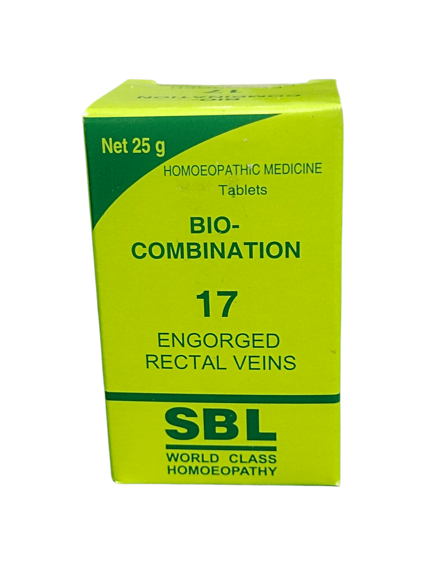 SBL BIOCOMBINATION NO. 17 ENGORGED RECTAL VEINS TABLET HOMEOPATHIC MEDICINE 25G packaging image