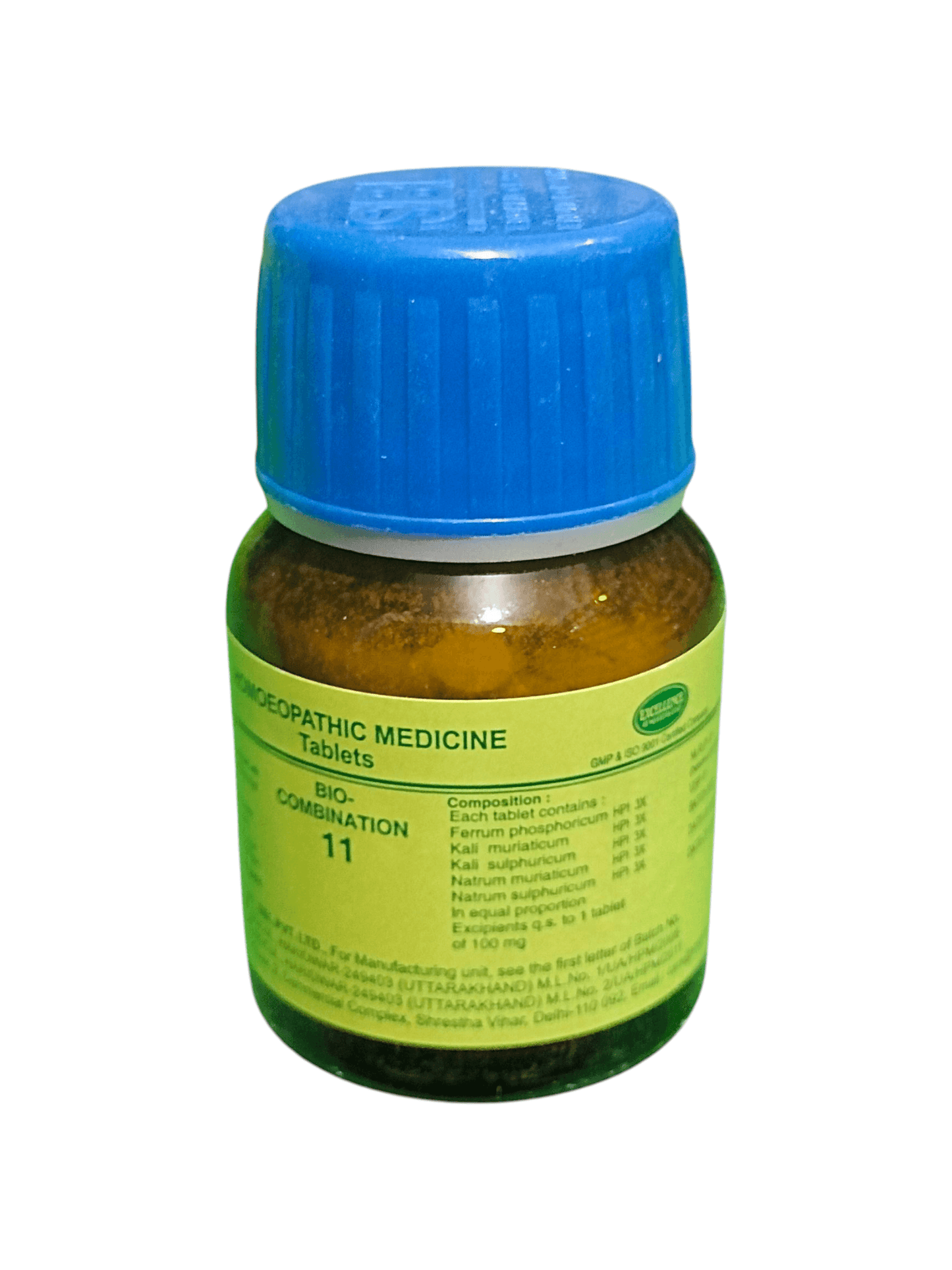 SBL BIOCOMBINATION TABLETS NO. 11 HOMEOPATHIC MEDICINE 25G container for dysentery relief.