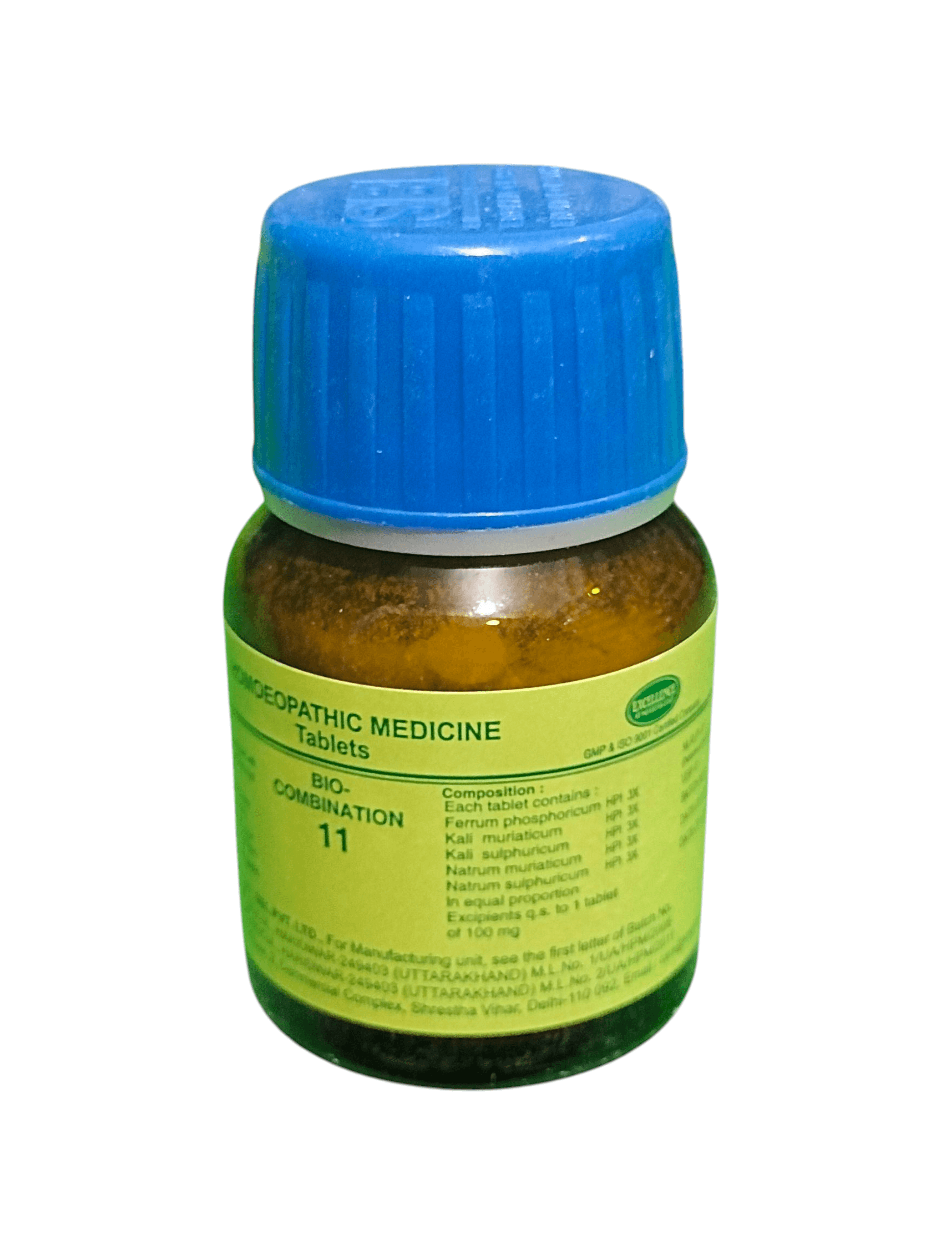 SBL BIOCOMBINATION TABLETS NO. 11 HOMEOPATHIC MEDICINE 25G container for dysentery relief.