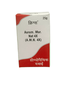 KRIG'S AURUM MUR NAT 4X TABLETS HOMEOPATHIC MEDICINE 25G packaging for hypertension and emotional balance.