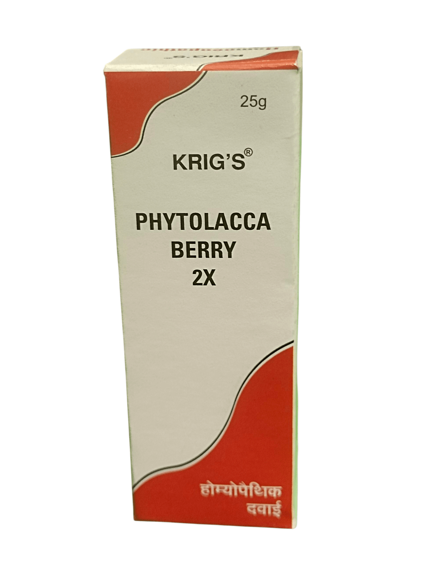 KRIG'S PHYTOLACCA BERRY 2X TABLETS HOMEOPATHIC MEDICINE 25G in a box, supporting weight management and metabolism.