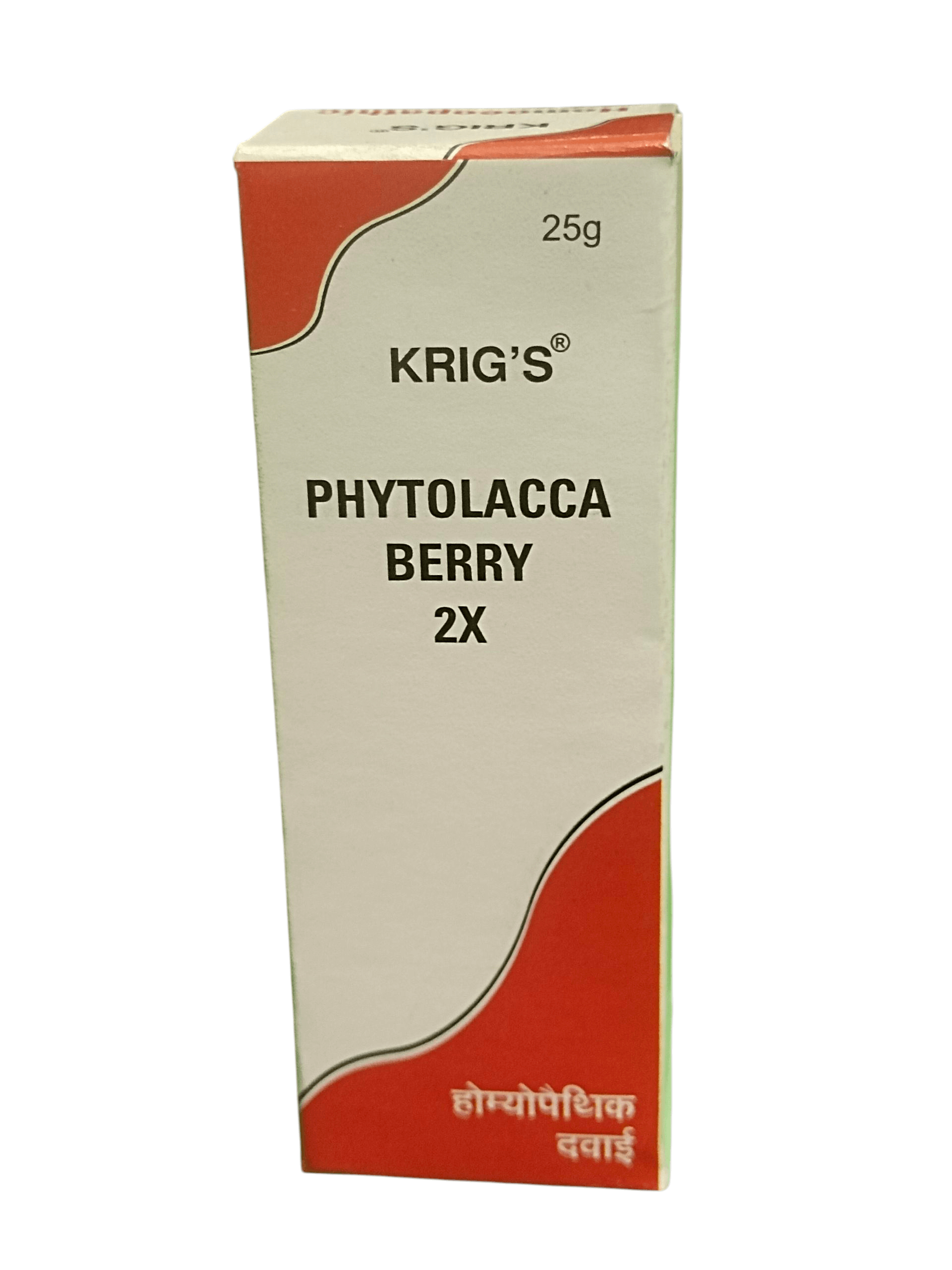 KRIG'S PHYTOLACCA BERRY 2X TABLETS HOMEOPATHIC MEDICINE 25G in a box, supporting weight management and metabolism.