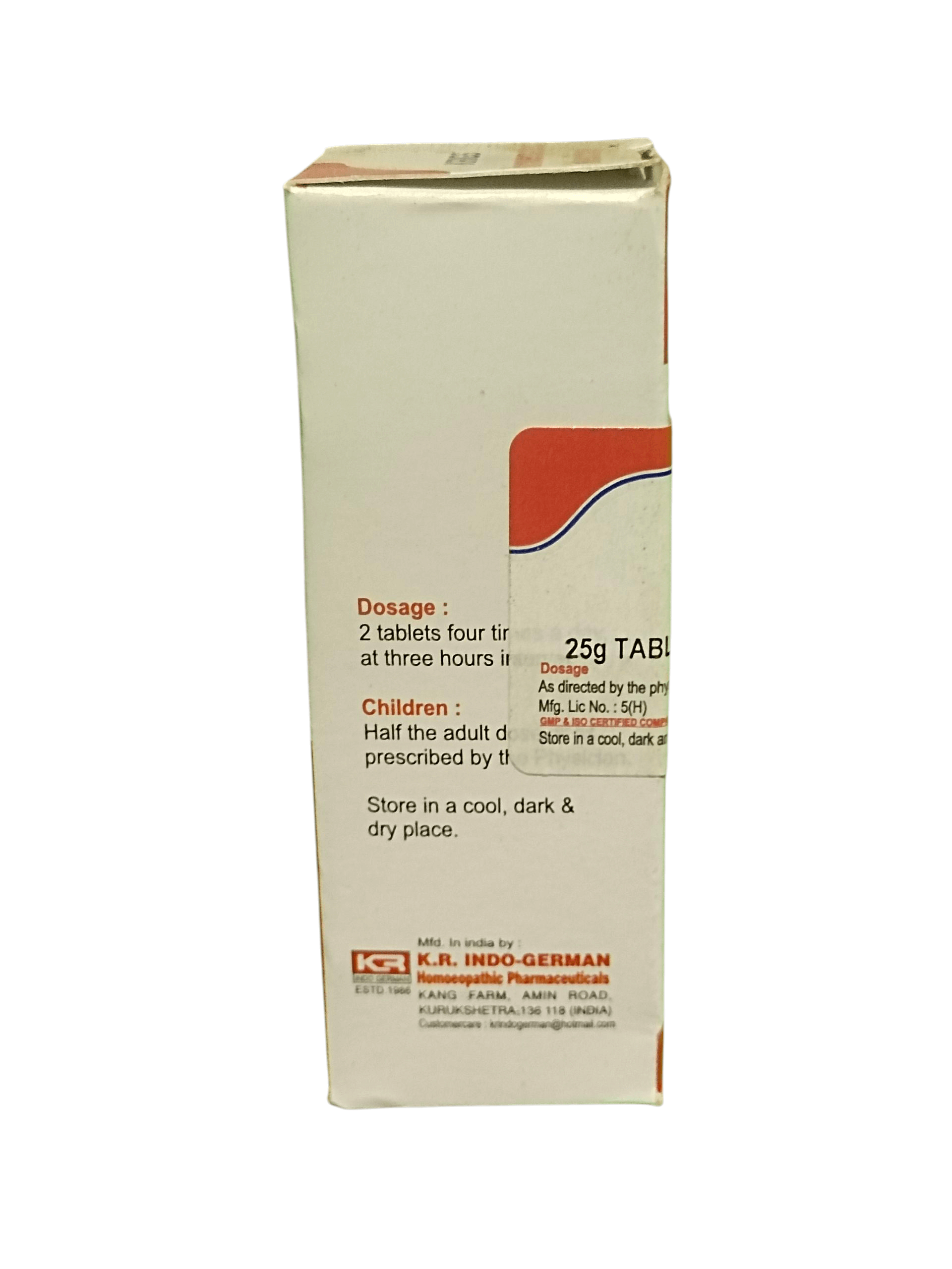 KRIG'S ARSENICUM IODATUM 3X TABLETS HOMEOPATHIC MEDICINE 25G dosage instructions and storage information.