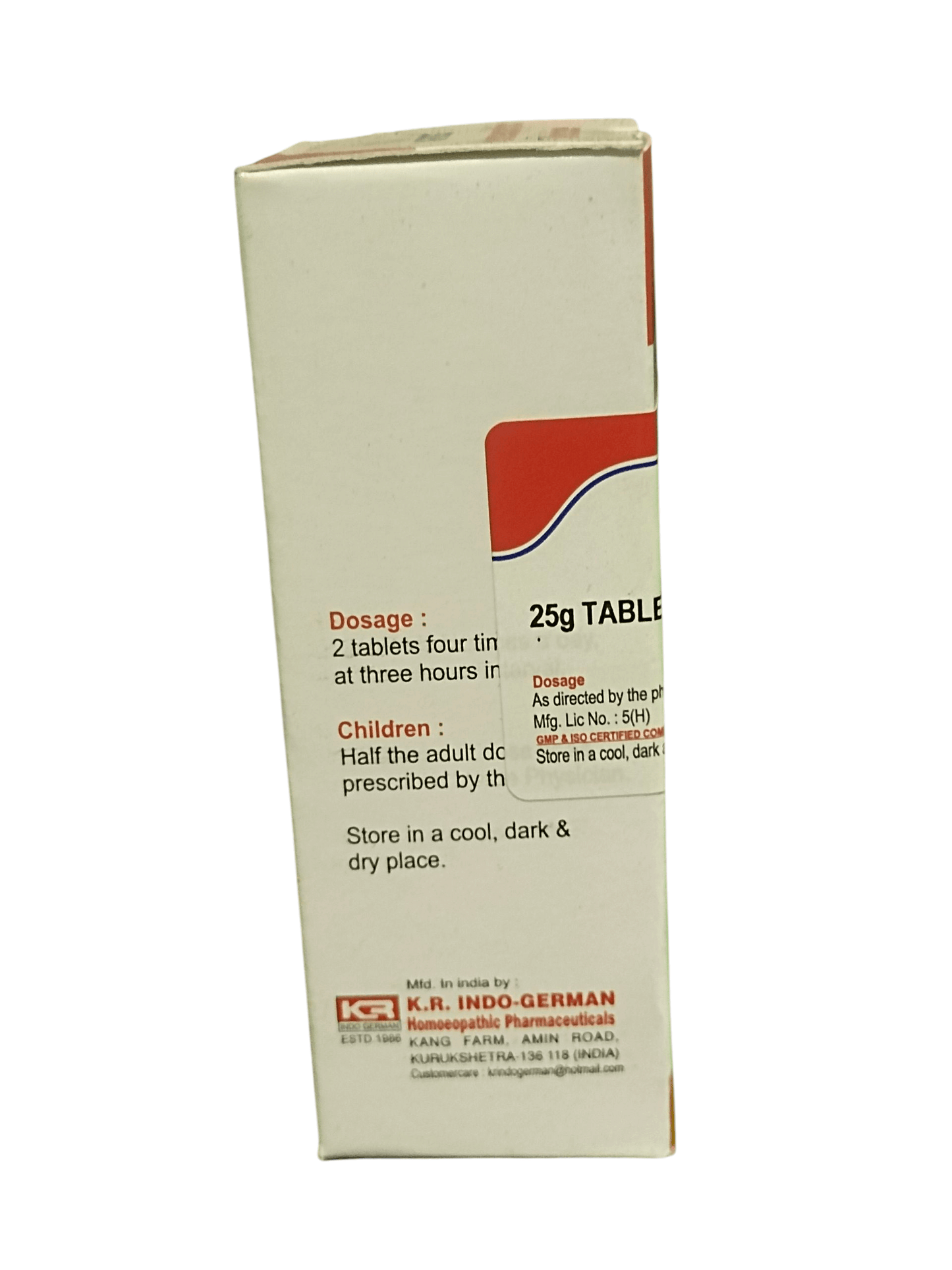 Krig's Hekla Lava 6X Tablets Homeopathic Medicine 25g dosage instructions and storage information
