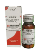 KRIG'S METHYLENE BLUE 3X TABLETS HOMEOPATHIC MEDICINE 25G in a bottle with packaging for urinary tract health.