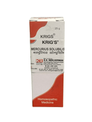 KRIG'S MERCURIUS SOLUBILIS 3X TABLETS HOMEOPATHIC MEDICINE 25G packaging for oral health conditions.